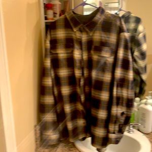 3x Long sleeve Pendleton style print bark blue & tan, shirt goes with anything.